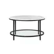Songmics Kavniška mizica 80x445 cm bela z shranjevalnim prostorom