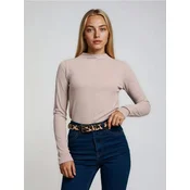 Sinsay - Prugasta bluza sa visokim izrezom - BEŽ