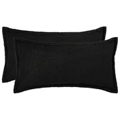 vidaXL Prevleka za blazino 2 pcs HOUTEN Črna 40 x 70 cm Bouclé