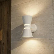 Lucande LED-stenna svetilka za zunanjo uporabo Meravi, bela, 2-žarilna, IP44 - Sodobni - Aluminij