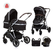 CHIPOLINO kolica Aura 3u1 Obsidian/Silver