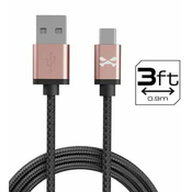 Kabel Ghostek - NRGline Micro USB 0,9m , Black/Rose (GHOCBL027)