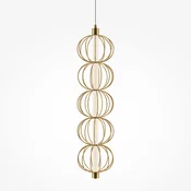 Maytoni LED viseča svetilka Golden Cage, vertikalna, O 13,9 cm - Dnevna soba/jedilnica - zlato, belo - Kovina