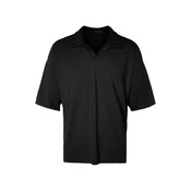 Trendyol Limited Edition Black Oversize/Wide Fit Textured Anti-Wrinkle Polo Neck T-Shirt