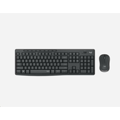 Logitech komplet MK295/ Brezžična tipkovnica + miška/ 2,4 GHz/ USB sprejemnik/ CZ/ grafit