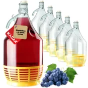 KADAX 5L demižon za vino in likerje s pokrovčkom, 6 kosov