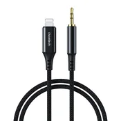 Choetech Avdio kabel AUX za iPhone z vtičnico Lightning – mini jack 3,5 mm, dolžina 2 m – črn