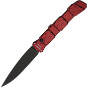 Piranha Knives Auto 21 Button Lock Red