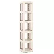 COSTWAY Zložljiva vrtljiva knjižna omara 36,5 x 36 x 174 cm, (5000219552)