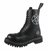 Škornji STEADY´S - 10-vezalnih lukenj - STE/10/H_pentagram bela