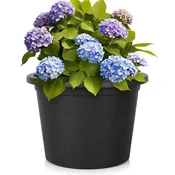 Northix Plastični vrtni lonec črn okrogel 39 cm