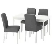 NÄSINGE / BERGMUND Sto i 4 stolice, bela/Gunnared siva bela, 130x80 cm