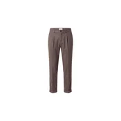 DAN FOX APPAREL Hlače z naborki Charlie rjava