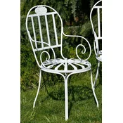Casa Padrino Art Nouveau garden chair white 47 x 47 x H. 94 cm - Handmade wrought iron chair with armrests - Nostalgic wrought iron garden & patio furniture