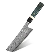 Damaskasti kuhinjski nož ZE-37470 - Nakiri/Zelena/ČRNa KP37470