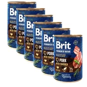 Konzervirana hrana Brit premium by Nature Pork & Trachea 6x400 g