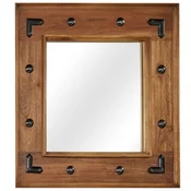 vidaXL vidaXL Ogledalo iz trdnega akacijevega lesa 50x50 cm, (20743487)