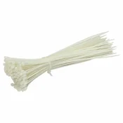 shumee Bele plastične kabelske vezice, dolžina 160 mm, širina 2,5 mm (100 kosov)