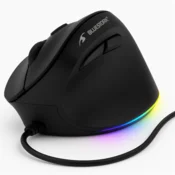 Bluestork Mouse - M-W-ERGO-LUMI (ergonomski, 3600 DPI, 6 tipki, opticki, RGB, crni)