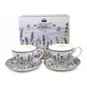 Komplet skodelic in krožnikov 2x250ml v darilni škatli, kolekcija Lavender