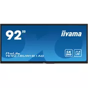 iiyama TE9218UWI-B1AG javni prikazovalnik Digitalni reklamni ploski prikazovalnik 2,32 m (91.5) LED Wi-Fi 500 cd/m2 5K Ultra HD Črna Zaslon na dotik Vgrajeni procesor Android 16/7