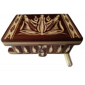 Jewelry box brown wooden surprise puzzle box with hidden key magic opening ring holder storage adventure challenge