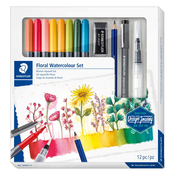 Staedtler set Floral Watercolour Design Journey, 12/1 v kartonasti škatli