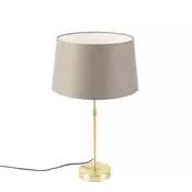 Namizna svetilka zlata/bronasta s platnenim odtenkom taupe 35 cm - Parte