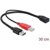 DELOCK adapter DELOCK, ŽENSKI KONEKTOR USB 3.0 A NA MOŠKI KON. USB3.0 A + MOŠKI KON. USB 2.0 A