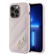 shumee Ovitek za iPhone 14 Pro Max Karl Lagerfeld trdo prešit roza