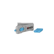 LINDY sigurnosni čep, blokator priključka, DisplayPort DP + ključ, plava (4 čepa + 1 ključ)