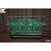 Black Cut 3D Lampa Zelena