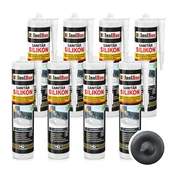 IsolBau Sanitarni silikon antracit Sanitär Silikon 8 x 300ml