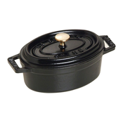 Staub LA Cocotte Mini Oval 250 ML črn kokilka litoželezni pekač s pokrovom