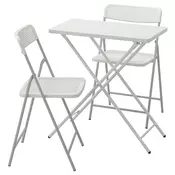 IKEA Sto i 2 sklopive stolice, TORPARÖ spolja, bela/bela/siva, 70x42 cmPrikaži specifikacije mera