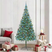 Umestno božično drevo med 300 LED Zelena 210 cm PVC in Jeklo