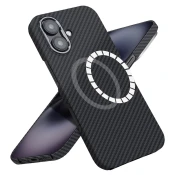 Premium ovitek Techsuit Aramid Fiber z MagSafe podporo za iPhone 16 - black
