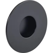 Utopni ročaj Geometric, okrogel o 70 mm, utopna mera o 45 mm, cin.l., črn, mat