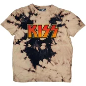 Kiss Classic Logo (Wash Collection) Dip Dye Tan And Black M Majica