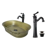 shumee GTM Design Aufsatzwaschbecken 55 cm Matt Set mit Waschtischbatterie und Stopfen - Aufsatzwaschbecken Oval für Badezimmer - Modern Waschbecken ohne Hahnloch - Waschbecken mit Armature