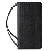 slomart Magnetni etui s paščkom za Samsung Galaxy S22+ (S22 Plus) ovitek denarnica + mini vrvica črna