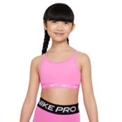 Sportski grudnjak za djevojke Nike Dri-Fit One Sports Bra - playful pink/white