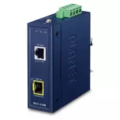 Planet IECC-210R Industrial 1-Port 100TX + 1-Port 100FX SFP EtherCAT Media Converter (RJ45 Out, SFP In, -40~75 degrees C, Dual 9~48V DC, BECKHOFF EtherCAT conformance test tool verified)