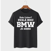 MAFIMI Majica Kako ljubav hvala bogu BMW je dobro, Crna