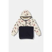 Otroški pulover Puma LITTLE RUNNERS Half-Zip Hoodie PS bež barva, s kapuco, 688478