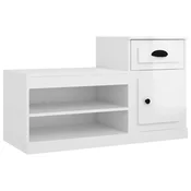 Vidaxl Omarica za čevlje visok sijaj bela 100x42x60 cm inženirski les