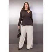 Trendyol Curve Ženska bluza Tbbaw26Af00042, Braon