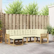 Set vanjskih sofa s jastukom 6 pcs Bijela i krem