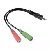 Audio adapter 3.5mm/2x3.5mm m/2xf