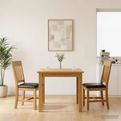 vidaXL Jedilni stol 2 pcs Masivno hrastovo les Črna 45 x 59 x 92 cm